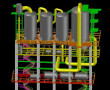 Projeto 3D completo de Sistema de Evaporação para Usina de Açúcar e Etanol (Estrutura Métálica, Escadas, Patamares, Evaporadores e Interligações)